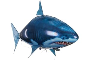 SMILE DIARY Remote Control Shark Toys Swimming Fish RC Animal Toy Infrared RC Fly Air Balloons Clown Fish Toy Gifts Party Decoration Balloon ANTI-GRAVITY INDOOR TOY HOVERS and FLOATS in MID-AIR (Blue)