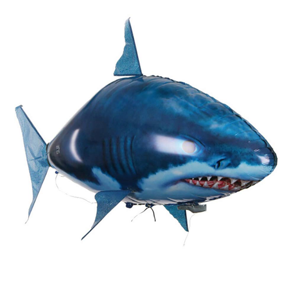 Photo 1 of Remote Control Shark Toys Swimming Fish RC Animal Toy Infrared RC Fly Air Balloons Clown Fish Toy Gifts Party Decoration Balloon ANTI-GRAVITY INDOOR TOY HOVERS and FLOATS in MID-AIR (Blue)