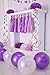 Enfy Purple Happy Birthday Party Decorations – Supplies Set for Adult Women & Men – Boy & Girl Kids - Includes Hanging Wall Bunting Flag Banner with Gold Letters, Pom Poms, Paper Fans, Garlands, Baloons
