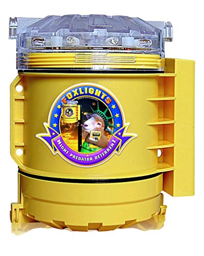Foxlights Night PREDATOR DETERRENT- Predator Control Light. Protect Flocks & Crops! 1 unit flashes 360 degrees. Scares away & alarms wildlife. Professional farmers & ranchers use this!