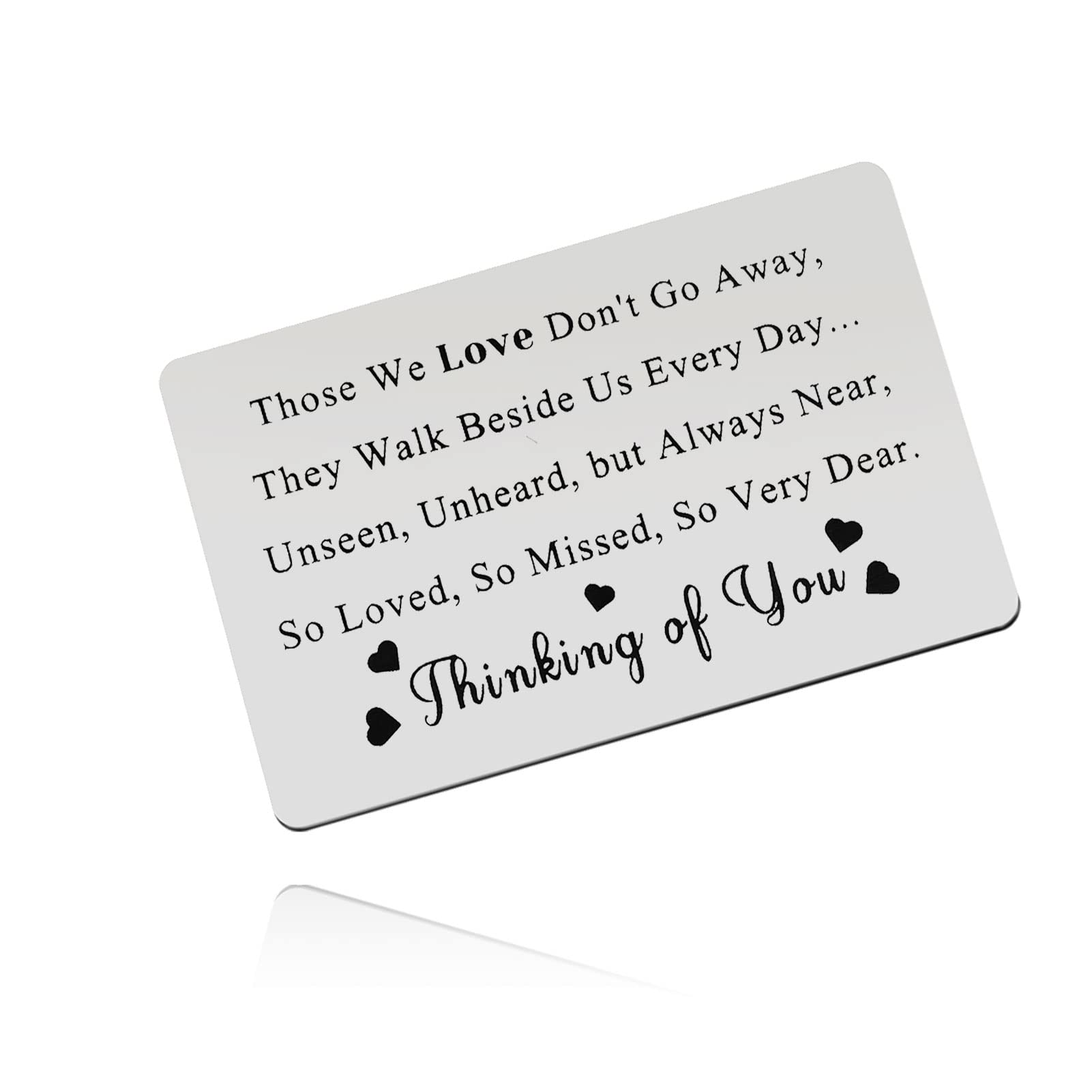 Sympathy Memorial Gifts Metal Wallet Insert Card Memorial Bereavement Gifts for Loss of Mum Dad in Memory of Best Friends Engraved Wallet Insert Card Condolence Gift for Loss of Father Mother