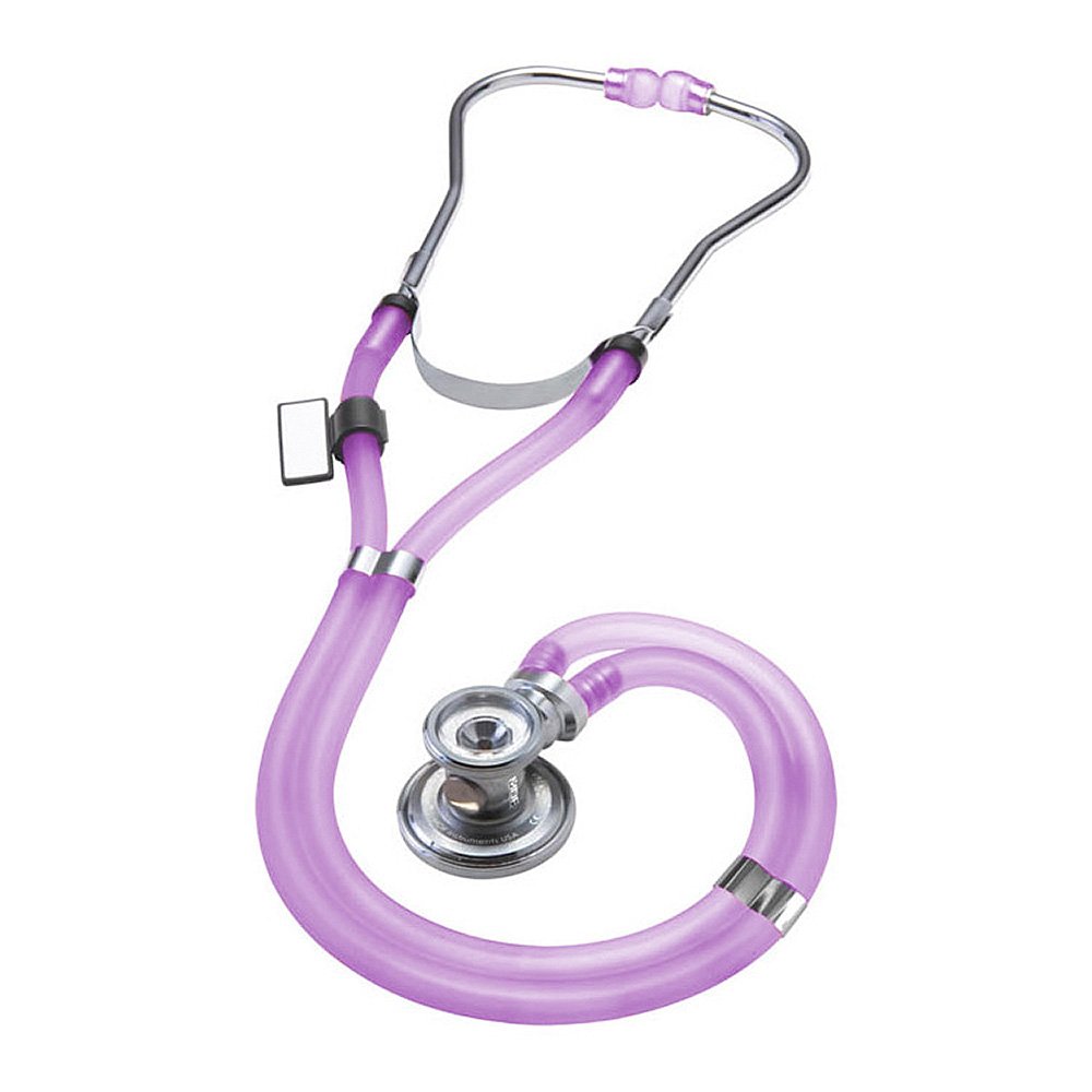 MDF Instruments, SpragueRappaport Dual Head Stethoscope with Adult, Pediatric, and Infant Convertible chestpiece, Translucent Purple Tube, MDF767ICH