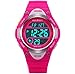 Misskt@ Children Watch Outdoor Sports Kids Boy Girls LED Digital Alarm Stopwatch Waterproof Children's Dress Watches Rose red