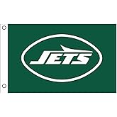NFL New York Jets 3' x 5' Outdoor Durable Flag with Grommets | Heavy Duty Flag & Banner for Outdoor Garden Patio | Indoor Wall Decor Flag for Room | Works with Flag Poles for Outside House