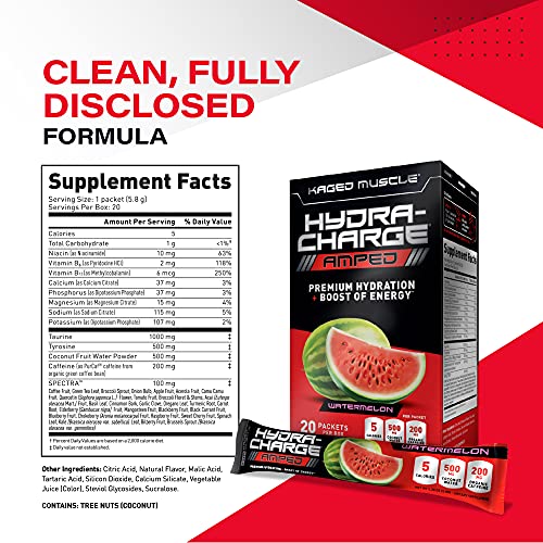Electrolytes, Kaged Muscle HydraCharge Amped Electrolyte Powder Packet
