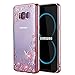 Galaxy Note 8 Case, HAOTP Floral Butterfly Secret Graden Design Pattern with Bling Diamond Clear Soft Flexible TPU Gel Slim Back Case Cover for Samsung Galaxy Galaxy Note 8 - Rose Gold