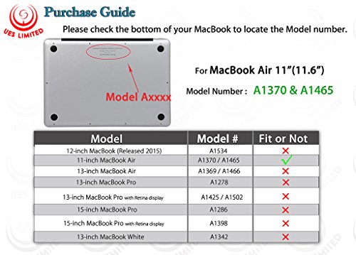 UESWILL Smooth Soft-Touch Matte Frosted Hard Shell Case Cover for MacBook Air 11" (Model: A1370/A1465) + Microfibre Cleaning Cloth, Red