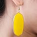 SUNYIK Women's Yellow Crystal Glass Oval Dangle Earrings Gold Plated