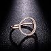 SPILOVE Serend 18k Rose Gold Plated Cubic Zirconia CZ Open Circle O Fashion Halo Ring Mothers Day Gifts, Size 8