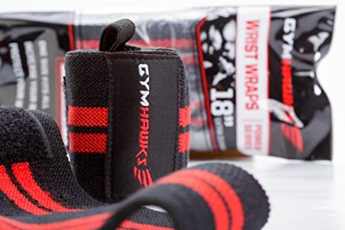 GymHawks For Men and Women Wrist Wraps (1 Pair/2 Wraps) 18-Inch With Thumb Loops