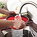 TANSUNG Collapsible Colander, 2 Pack Collapsible Colanders and Strainers with Handle Food-Grade Silicone kitchen Strainer Space-Saver for Draining Pasta, Vegetable and fruit, Red
