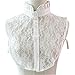 Joyci Student's Pleated Ruffled Lace Half Shirt False Collar Cuff Choker Tie (White)