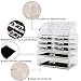 DreamGenius Makeup Organizer 3 Pieces Acrylic Cosmetic Storage Drawers Organizer for Vanity and Bathroom, Stackable Cosmetic Organizer Countertop with 6 Drawers