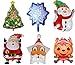 King&Pig 6pcs/Set Christams Foil Mylar Helium Aluminum Film Balloons for Party Brithday Festival Christmas Decorations （Santa Claus/Santa Claus Head/Snow/Christmas Tree/Reindeer/Snowman）