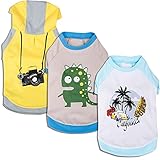 Blueberry Pet Pack of 3 Clothes for Dogs, Back Length 12