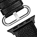Fullmosa Leather Bands Compatible with Apple Watch Band 41mm 40mm 38mm 42mm 44mm 45mm 46mm 49mm Women Men for iWatch Ultra 2/Ultra/10/9/8/7/6/5/4/3/2/1/SE2/SE, 42mm 41mm 40mm 38mm Black/Silver