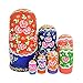 WALAIKA 7pcs Blue Belly Beautiful Girl Russian Nesting Dolls Handmade Wooden Matryoshka Toys The Best Gift for kids