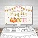 MEHOFOTO Little Pumpkin One Birthday Party Photo Background Banner Fall Autumn Our Little Pumpkin Girl Happy 1st Birthday Pink Gold Dots Backdrops Props for Cake Table Supplies 7x5ft