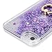Compatible for iPhone 7/8 / SE 2020 / SE 2022 Case, Flowing Liquid Floating Bling Glitter Kickstand Cover Shell PC Back 360 Rotating Ring Holder Shockproof TPU Frame Protective Skin - Purple
