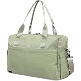 Jadyn Austin Carry-On Travel Duffel Bag for Women, 18” Weekender Bag with Laptop Sleeve, Durable Material, and Trolley Sleeve, Ideal for Work, Gym, and Overnight Trips (Dusty Green)