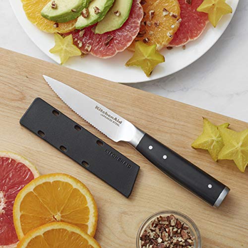 KitchenAid Gourmet Serrated Paring Knife, 3.5Inch, Black Pricepulse