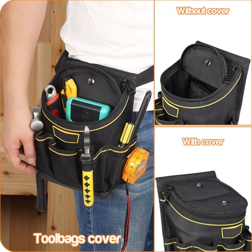 TERRIFI Tool Belts for Men, Tool Pouch, Electrician Tool Bag with Belt, Quick Tool Pouch with Cover, Wear Resistant Tool Belt for Electricians, Carpenters