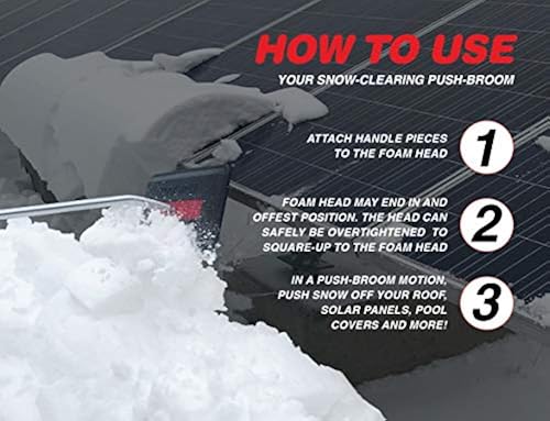 Foam Head Roof Scraper RoofBrum Snow Broom - 22 Foot Roof Snow Rake ...