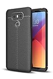 LG G6 Case, Rosebono Lightweight Flexible Anti-Scratch Shock Absorbent [Leather Texture Pattern] Protective Silicone Rubber TPU Slim Cover LG G6