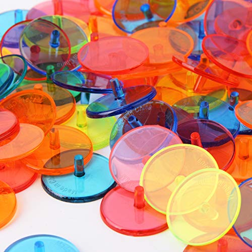 sansheng 100PCS Plastic Circular Transparent Golf Position Mark and Baseball Position Mark/Position Markers for Upright bass (Random Colors)