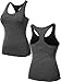 Neleus Women's 3 Pack Dry Fit Compression Long Tank Top,8007,Blue,Grey,Red,US L,EU XL