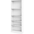 Tvilum Element Wide 5 Shelf Bookcase, Tall, White