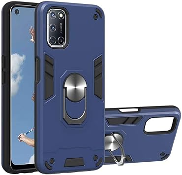 Luckyandery Oppo A72 Carcasa Rigida Para Oppo A72 Con Soporte Para Anilla A Prueba De Golpes Goma Rigida Hibrida Para Oppo A72 Color Azul Amazon Com Mx Electronicos