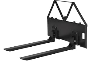 HARMOHABY 46" Heavy-Duty Tractor Pallet Forks, 3200lbs Capacity, Quick Attach Bucket Forks with Hitch Ball, Versatile Loader Forks for Farms, Warehouses, and Construction Sites, Durable Black Design