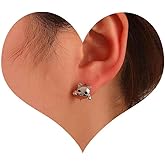 Andelaisi Boho Cat Earrings Silver Cat Half Huggie Hoop Earrings Vintage Cat Open Hoop Earrings Earrings Minimalist Animal Cat Earrings Jewelry for Women