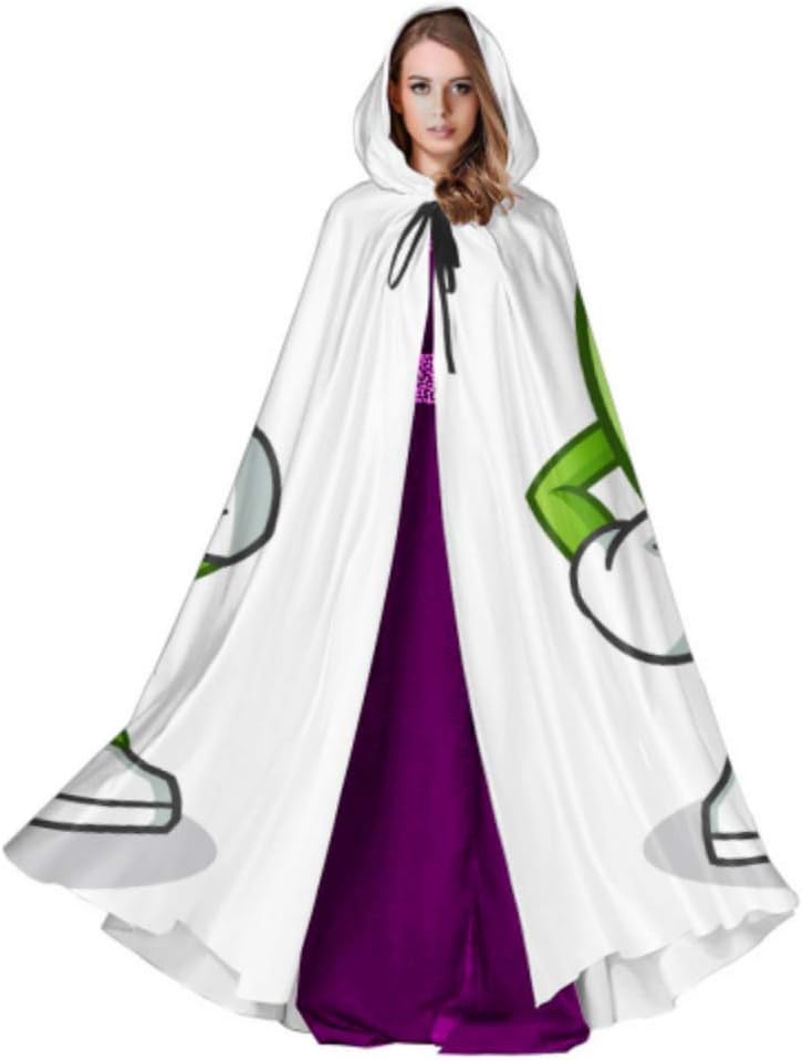 LONGYUU Green Fresh Juicy Cartoon Apple Hooded Cloak For Men Womans Hooded Cloak 59inch For Christmas Halloween Cosplay Costumes