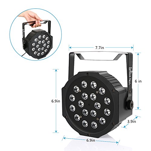 Stage Lights Portable LaluceNatz 18 LED Par Lights Sound Activated 7