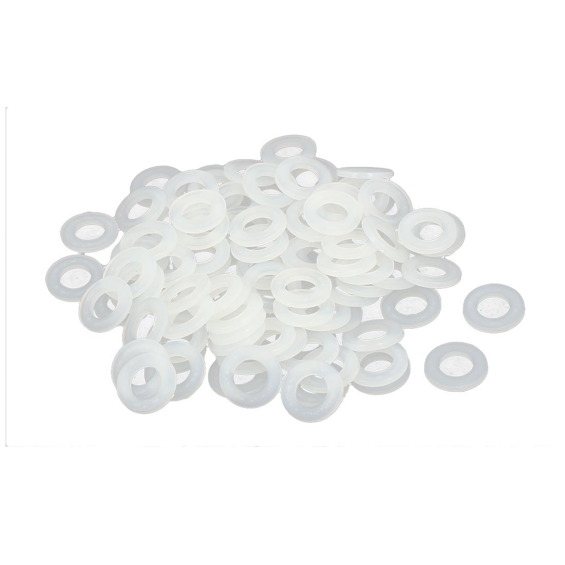 Sourcingmap M6 x 12mm x 1.2mm Nylon Flat Insulating Washers Gaskets Spacers Fastener for Faucet Pipe Water Hose White 100PCS