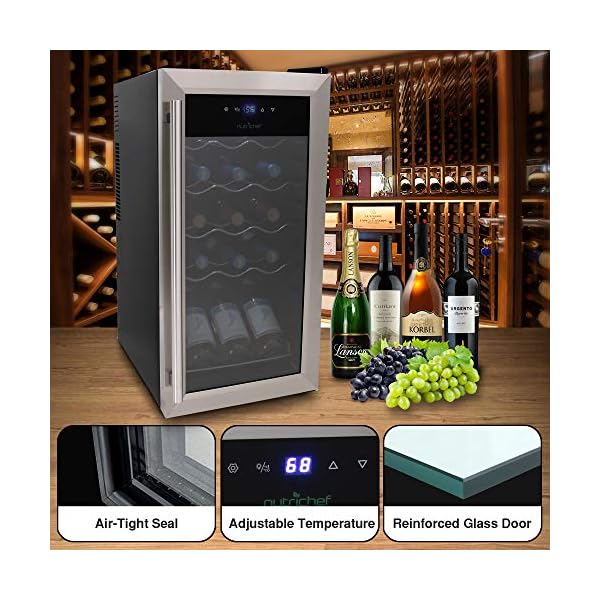 Nutrichef-15-Bottle-Refrigerator-White-Red-Chiller-Countertop-Cooler-Freestanding-Compact-Mini-Wine-Fridge-w-Digital-Control-Stainless-Steel-Door