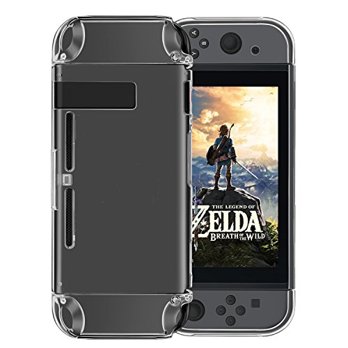 Switch Case,Findway  Switch Premium Crystal Clear Shock Absorption Technology Bumper Soft Protective TPU Cover Case for Switch Console & Accessories