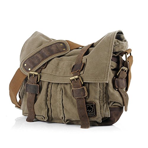 Lifewit 17.3" Men's Messenger Bag Vintage Canvas Leather Military