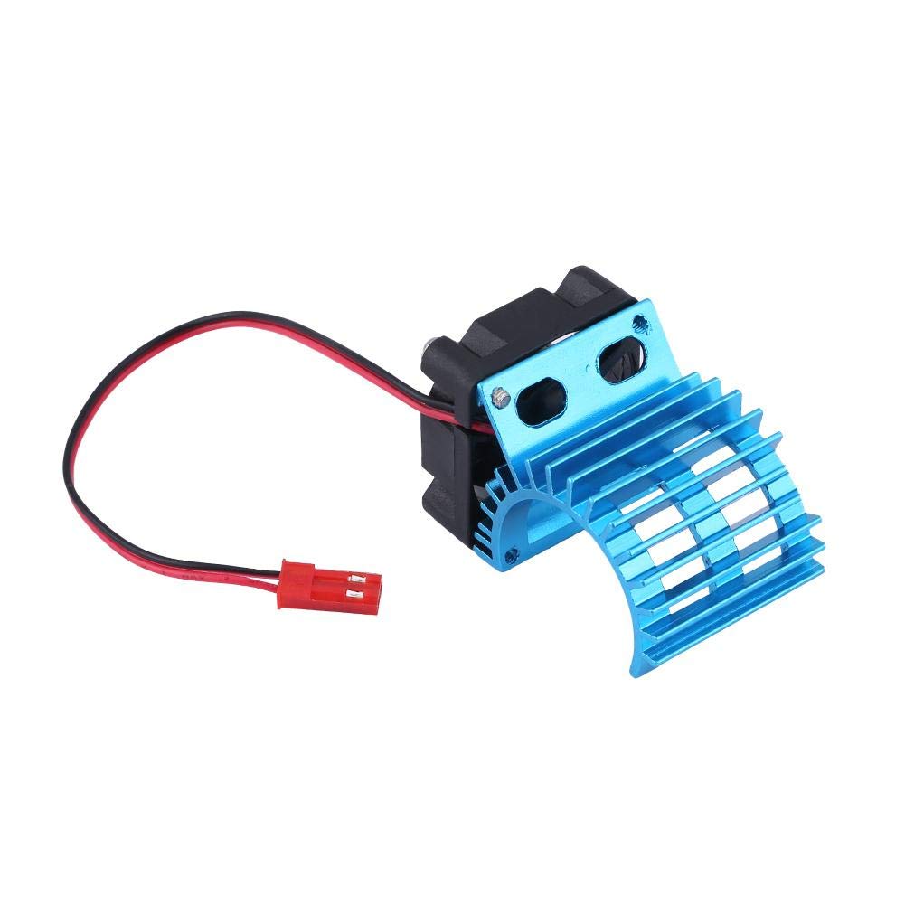 RC Motor Heat Sink with Cooling Fan, RC Heat Sink Cooling Fan for 1/10 Scale Electric RC Car 380/390 Motor Upgrade Part Accessory(Blue) Model Car Accessories