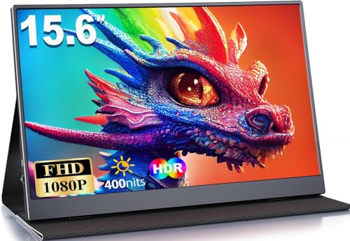 MOMODS Portable Monitor, 15.6 Zoll Tragbarer Monitor, IPS FHD 1080P HDR