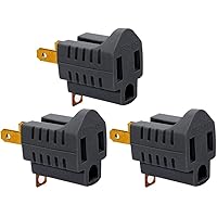 (3 Pack) 3-Prong to 2-Prong Adapter Grounding Converter 3 Pin to 2 Pin Power For wall Outlets Plugs, Grey