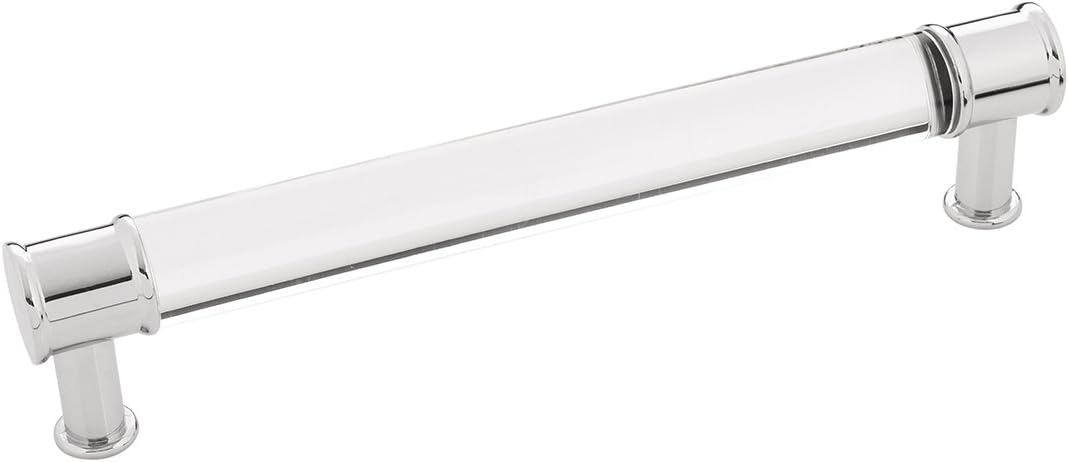 Hickory Hardware P3702-CACH Crysacrylic with Chrome Midway Pull, 160mm C/C Finish, 6-5/16 Inch Center to Center