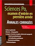 Image de Sciences Po, examen d'entrée en première année : Annales corrigées IEP (Paris et province)