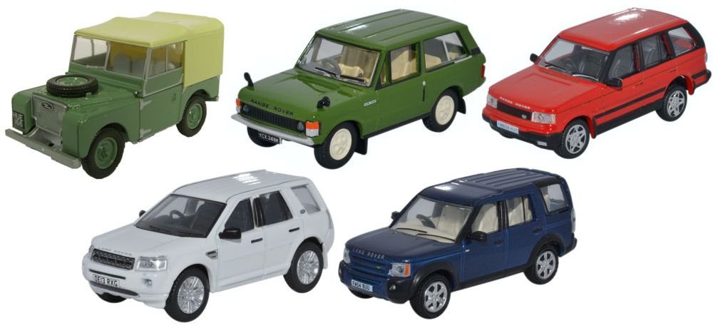 Oxford Diecast 76SET49 5 Piece Land Rover Classic Set