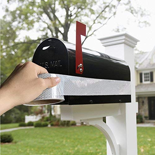 2in x 5yds High-Intensity Reflective Tape for Vehicles Bikes Clothes Helmets Mailboxes,Silver & White