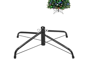 Fvieon Folding Christmas Tree Stand for 4-9 Ft Artificial Trees, Replacement Xmas Base Fits 0.5-1.25 Inch Poles, Black