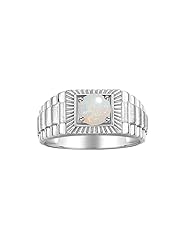 Rylos Men's Ring Sterling Silver Ring, 7MM Round