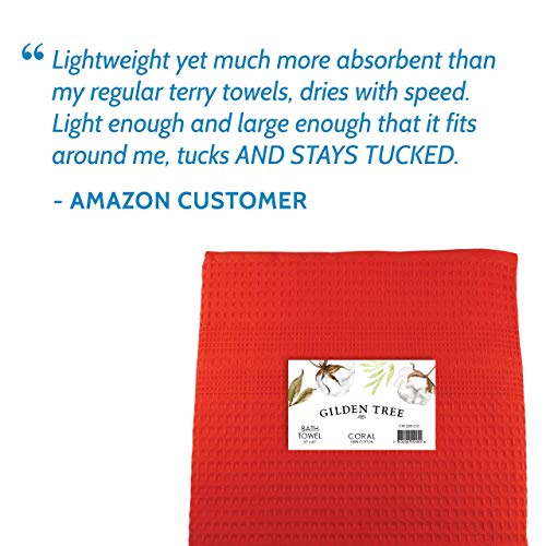 GILDEN TREE Waffle Towels Quick Dry Lint Free Thin, Bath Towel 2 Pack